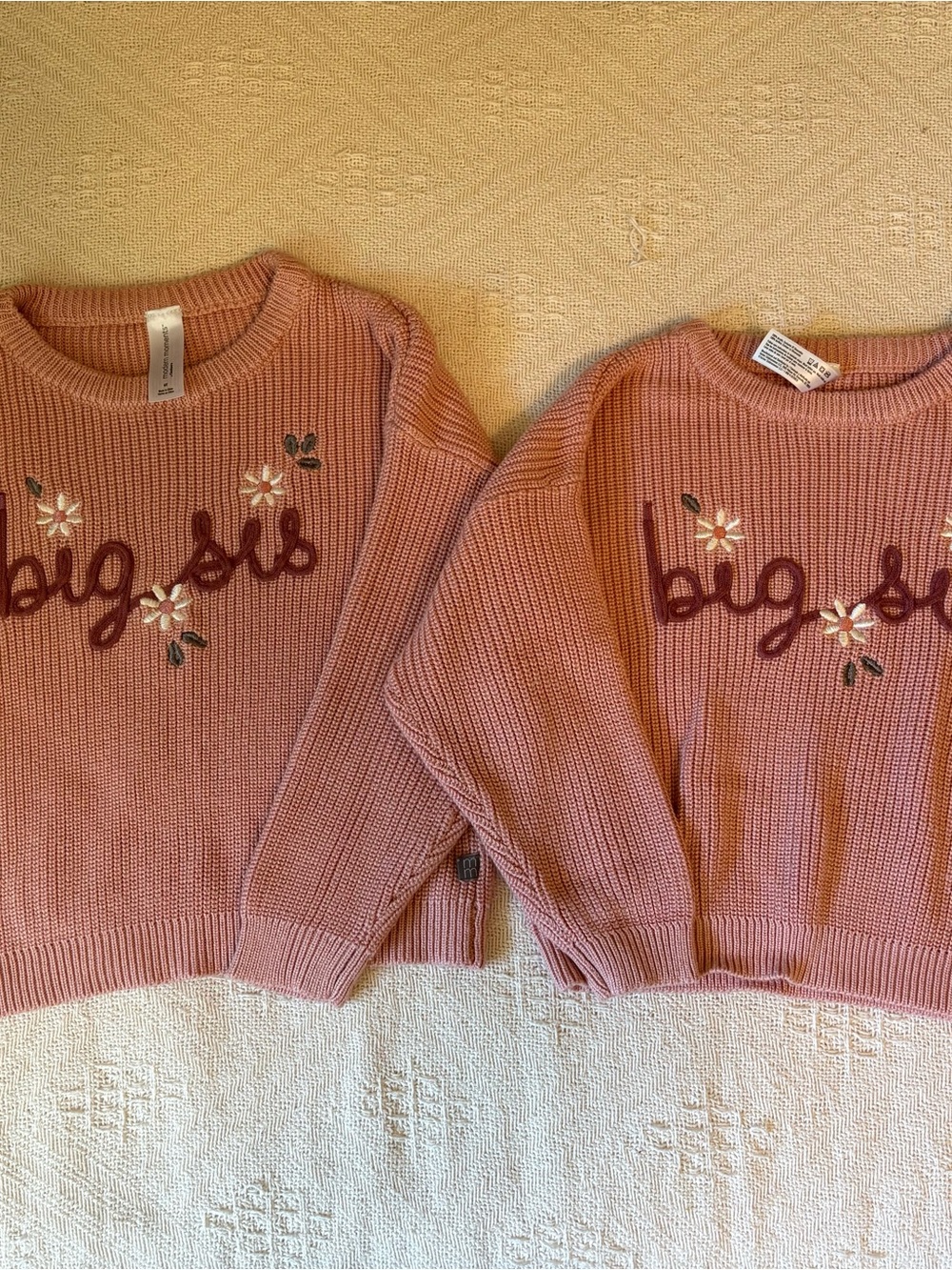 Modern Moments 'Big Sis' Embroidered Crewneck Sweater